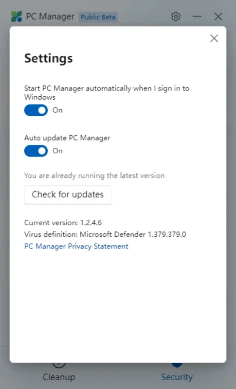 Microsoft PC Manager 12